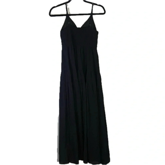 Blu Pepper Small Black V-Neck Spaghetti Strap Tiered Maxi Dress NWOT - Picture 8 of 12